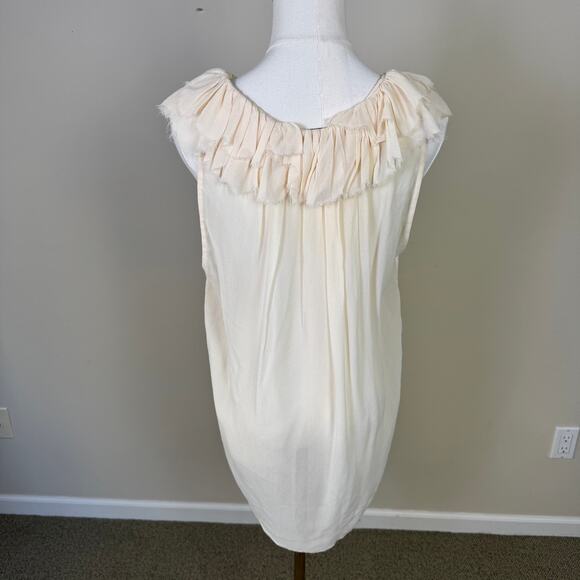 Wilfred 100% Silk Ruffle Tank TOP US Women's M - Picture 2 of 7